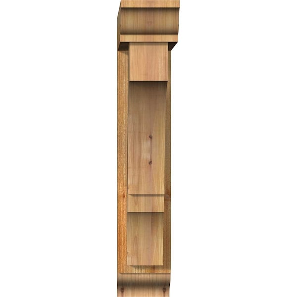 Balboa Traditional Rough Sawn Bracket W/ Offset Brace, Western Red Cedar, 6W X 20D X 32H